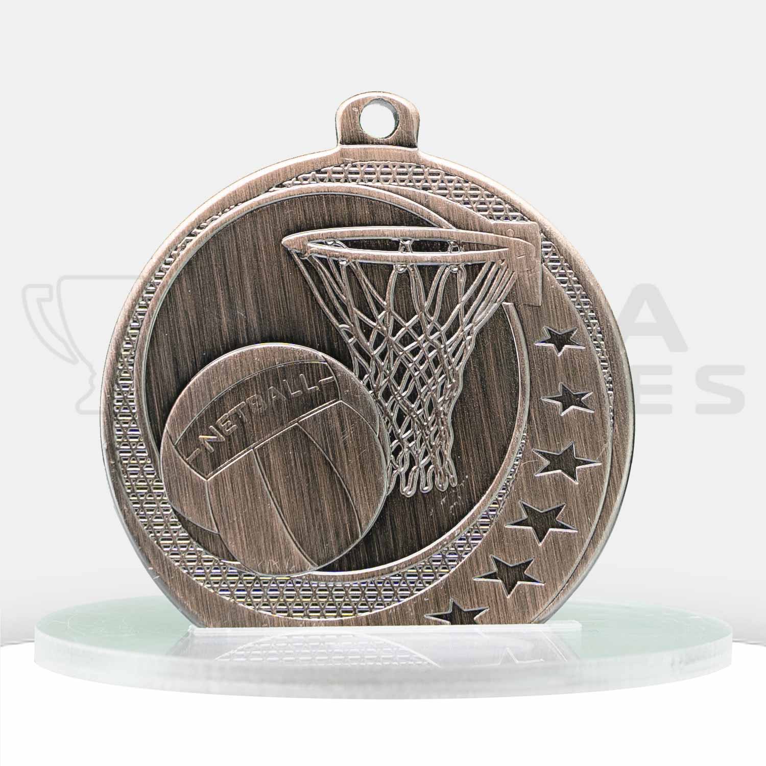 Netball Wayfare Medal Mm Bronze Alpha Trophies