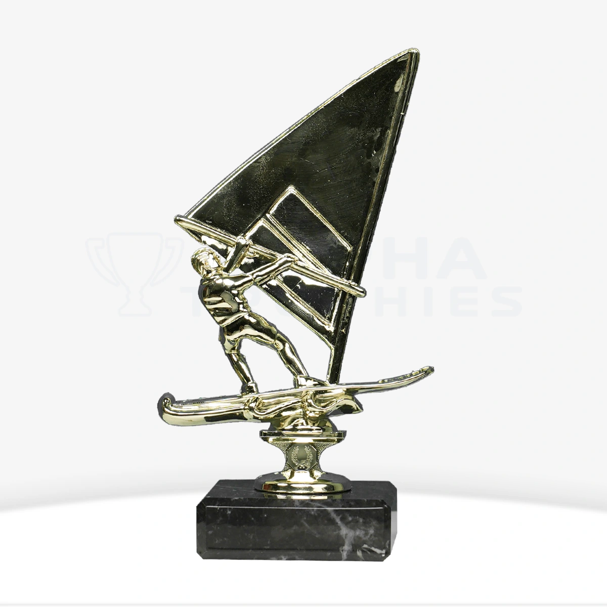 Windsurfing Figure-Male on Marble Base Trophy
