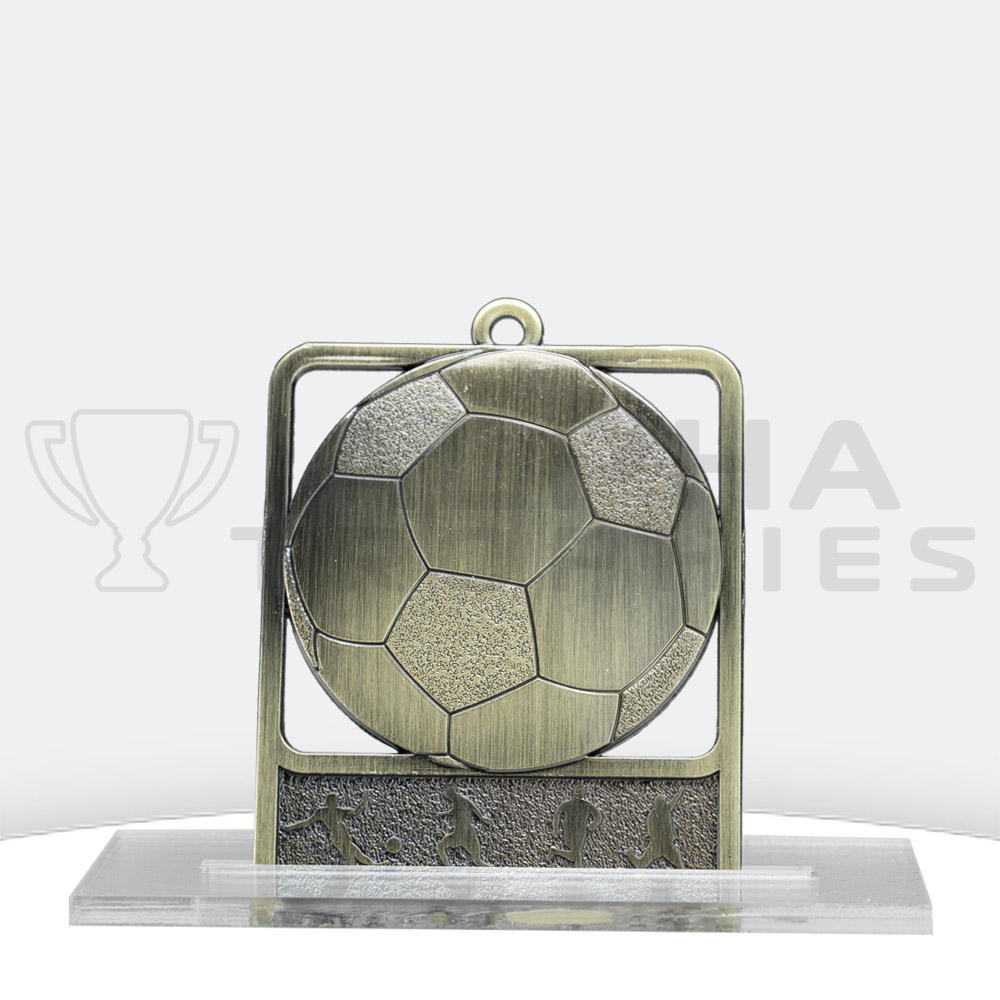 football-medal-rosetta-gold-front