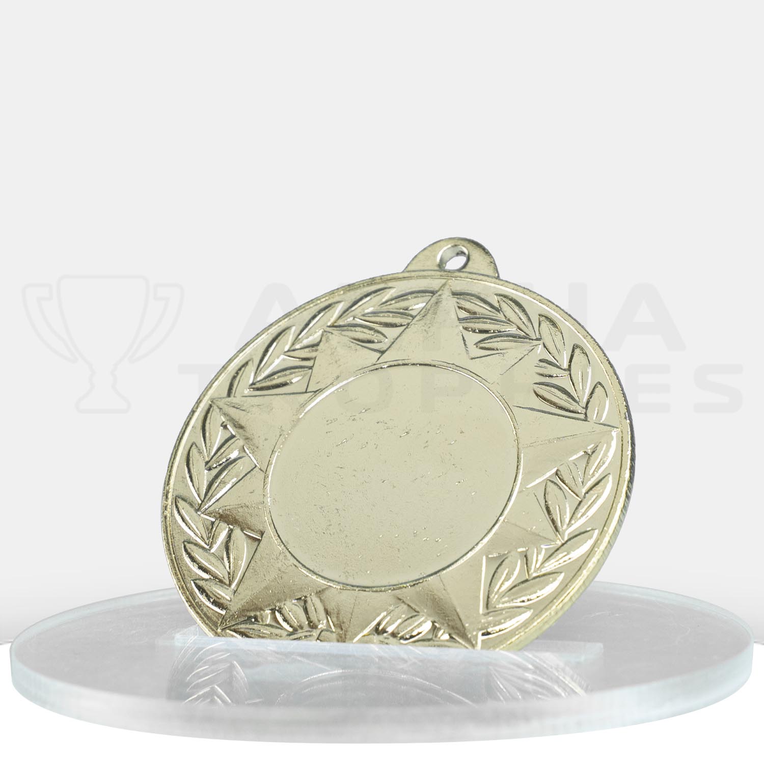 generic-25mm-centre-wreath-medal-gold-1041gvp-side