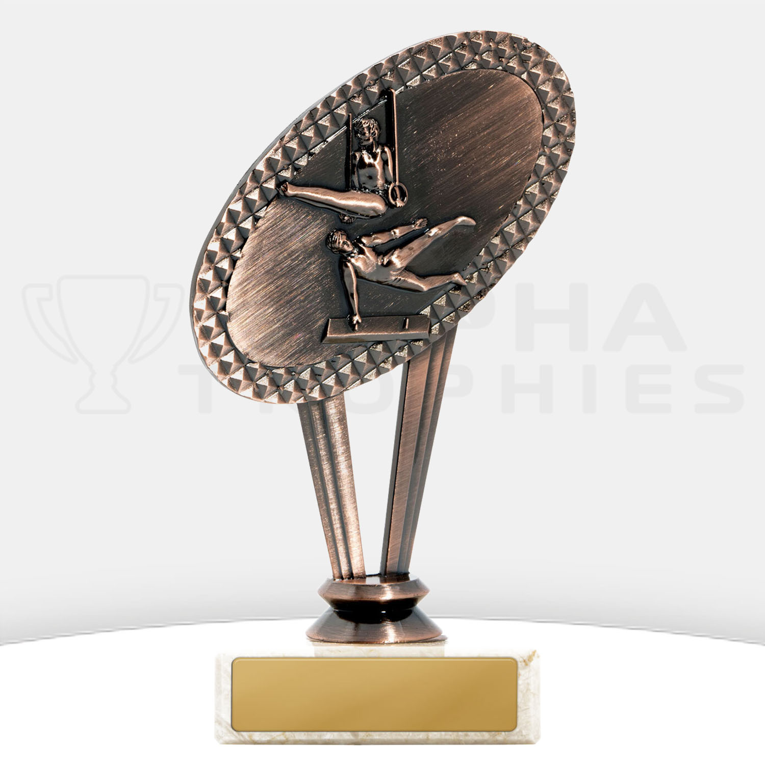 Metal Male Gymnastics Theme On Base Trophy 150mm Alpha Trophies