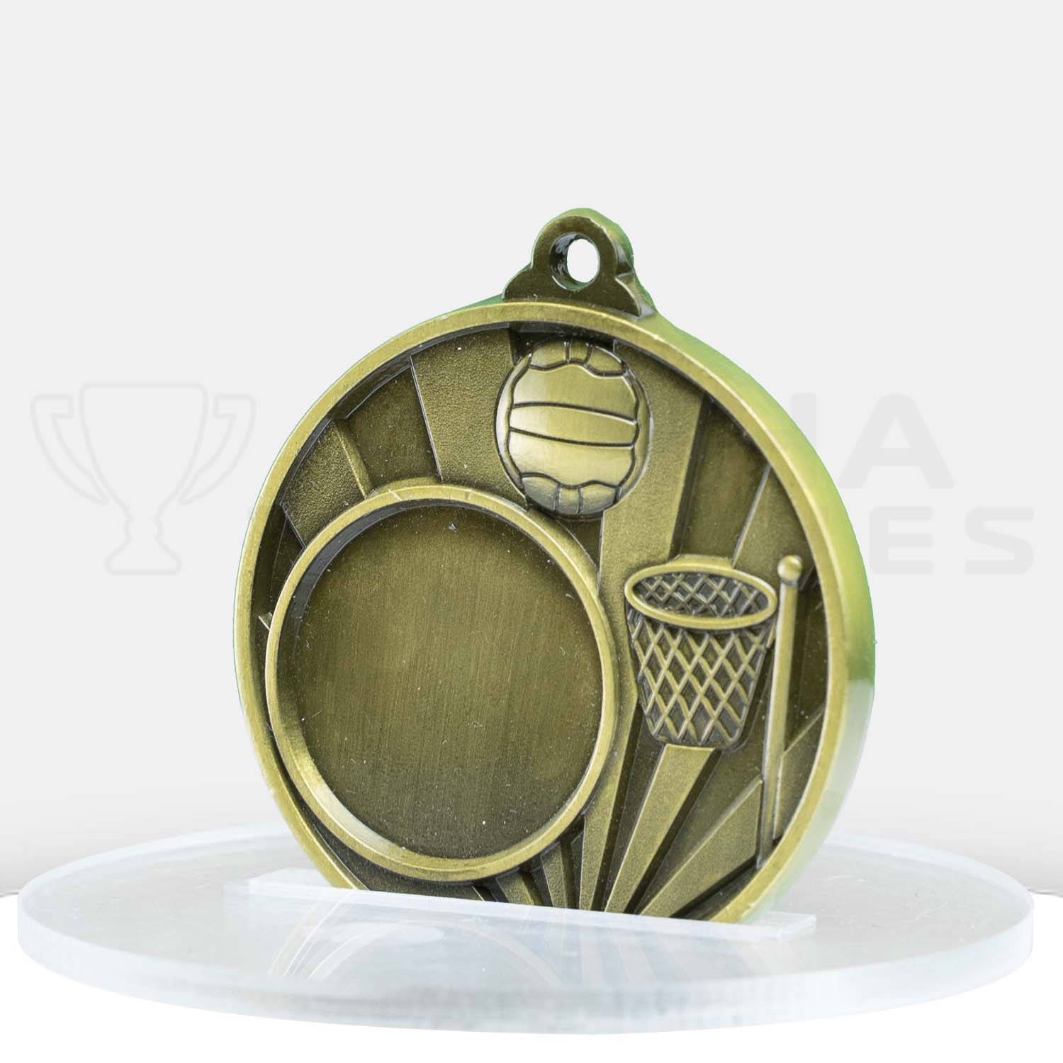 sunrise-medal-netball-25mm-insert-gold-1076c-8g-side