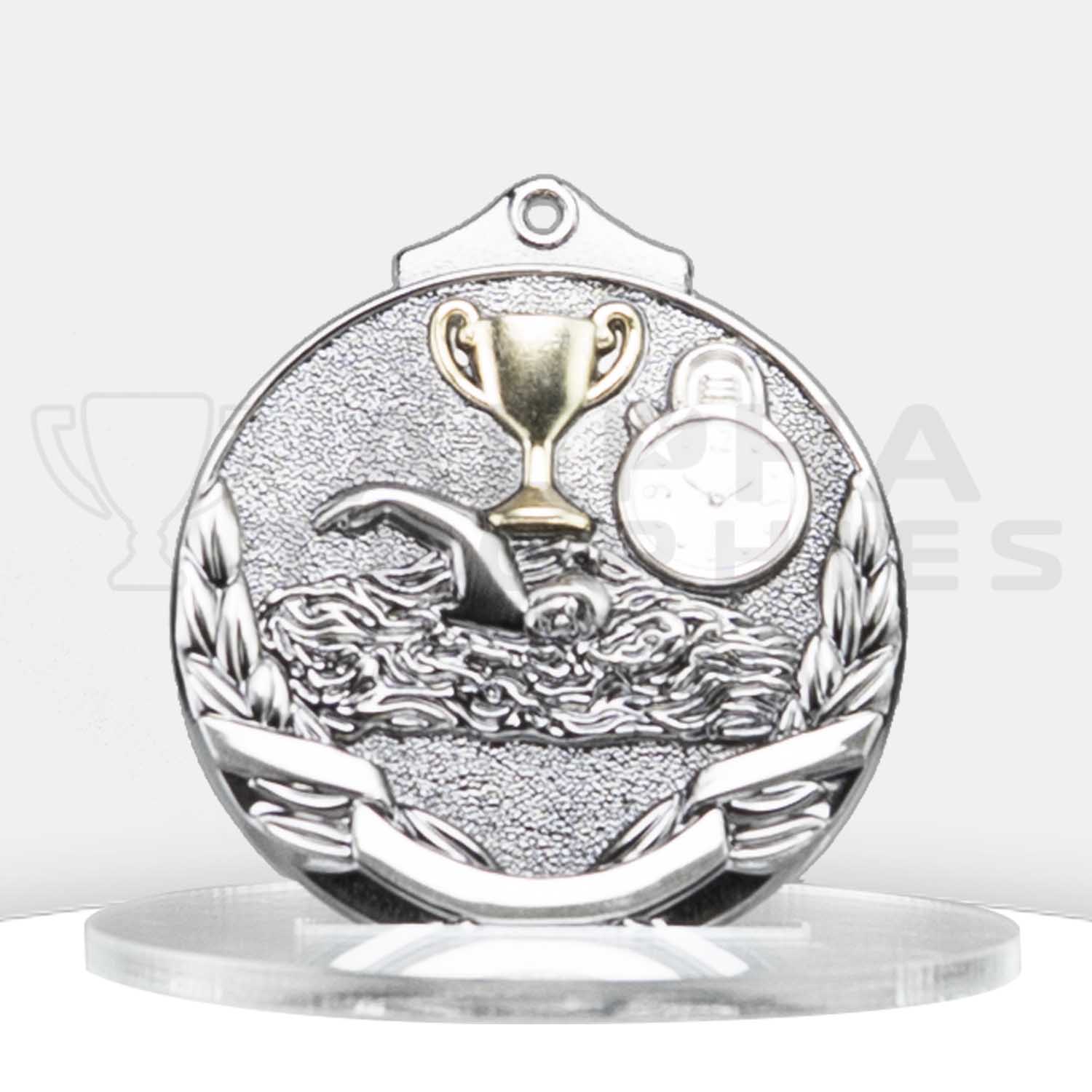 swimming-two-tone-medal-silver-front