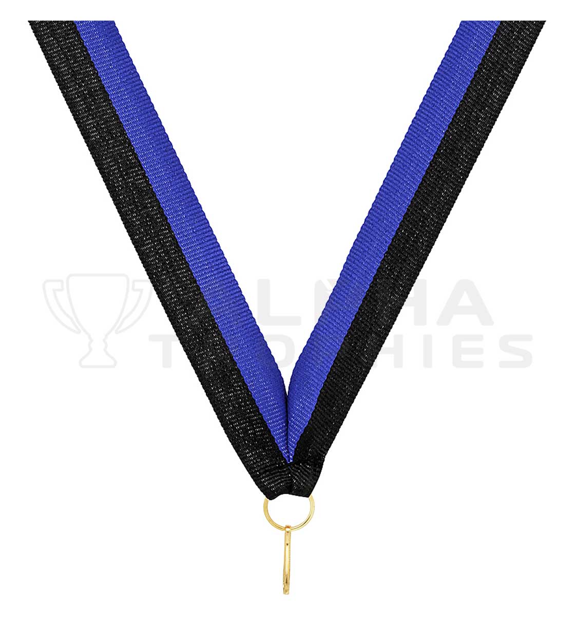 Black / Blue V Neck Ribbon