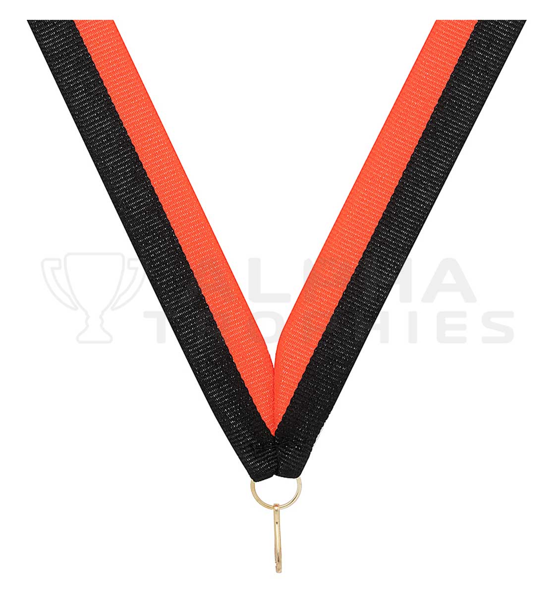 Black / Orange V Neck Ribbon