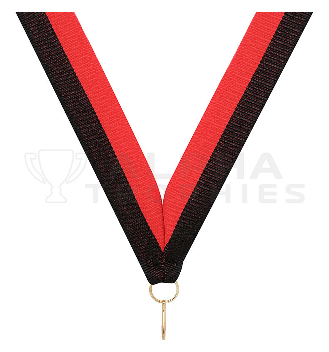 Black / Red V Neck Ribbon