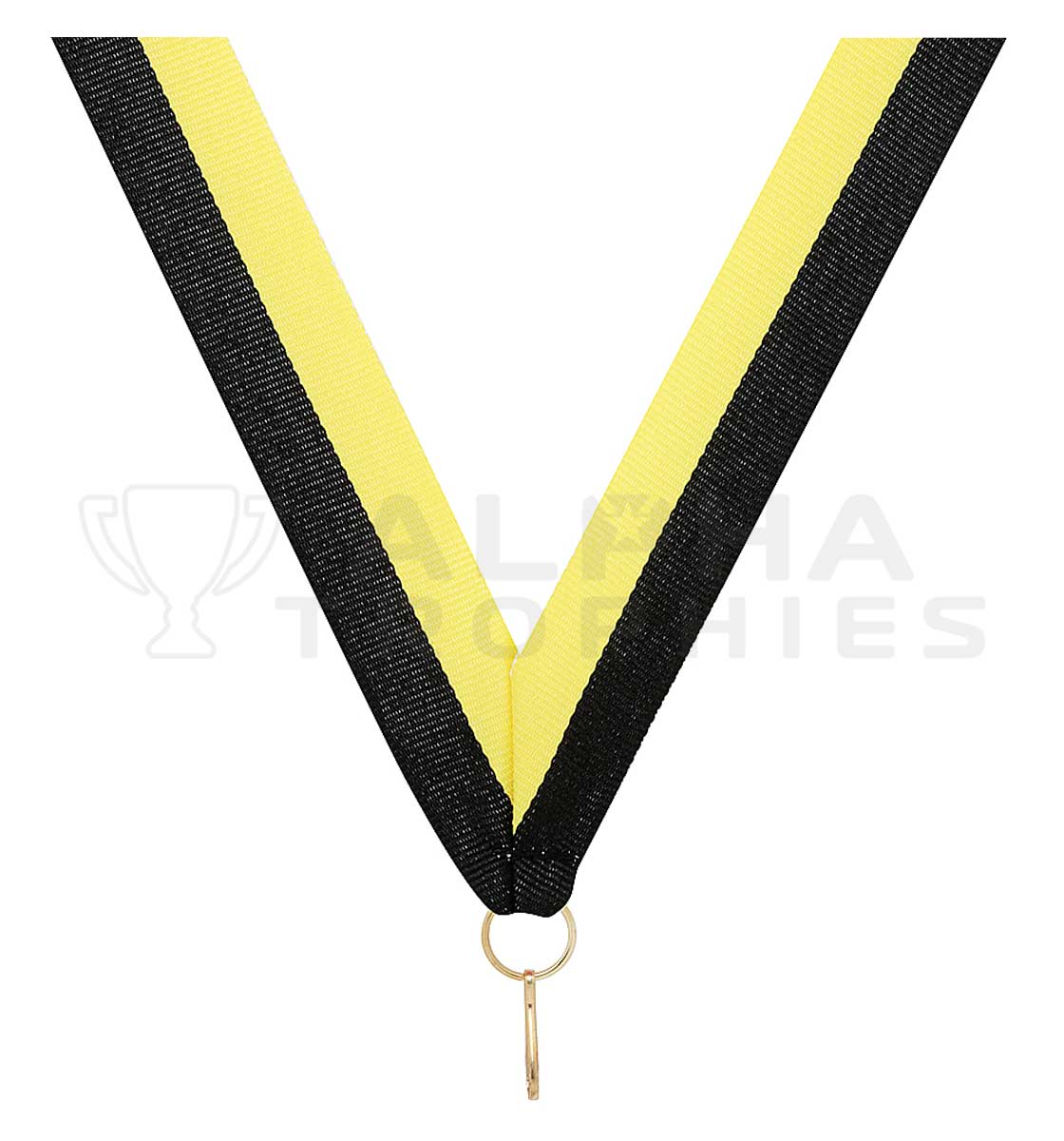 Black / Yellow V Neck Ribbon