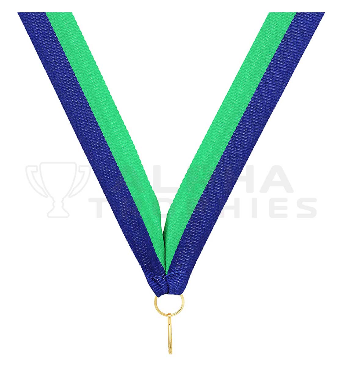 Blue / Green V Neck Ribbon