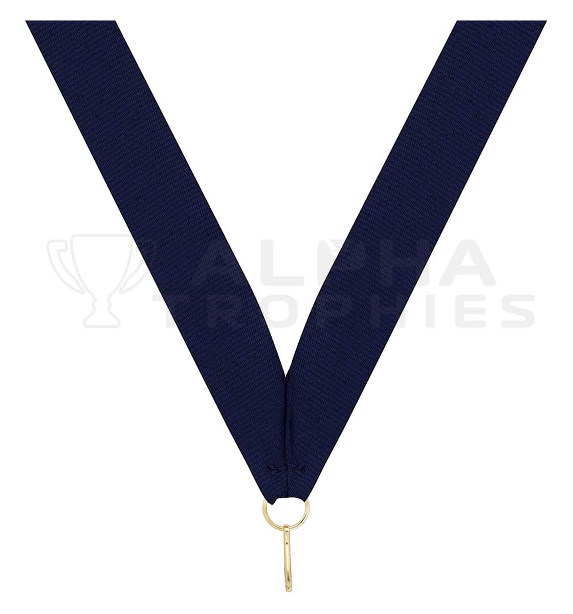Navy Blue V Neck Ribbon