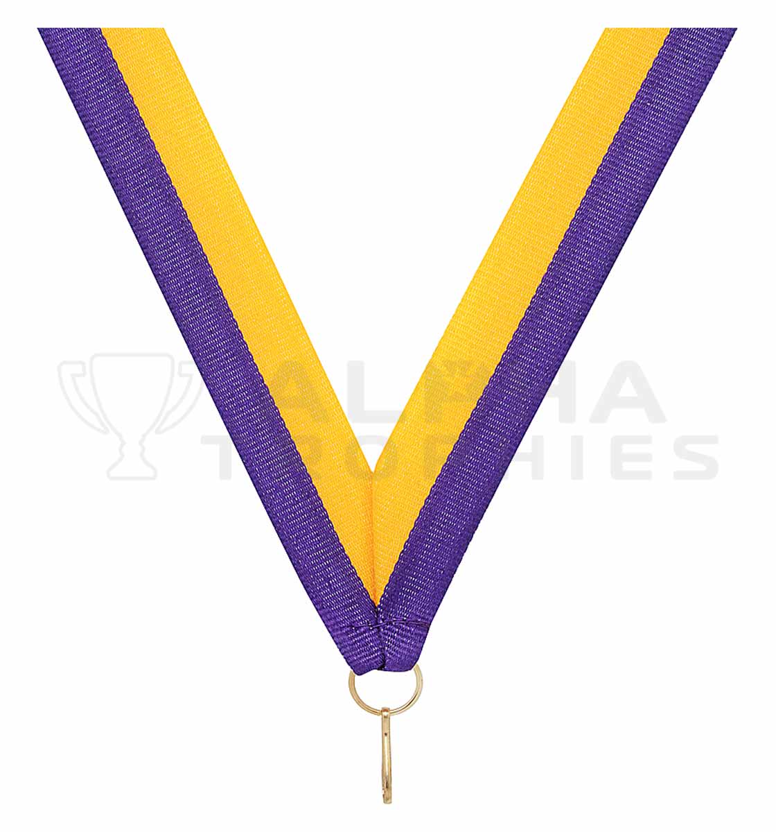 Purple / Gold V Neck Ribbon